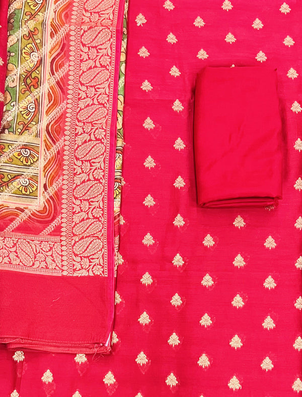 Festive Unstitched Chanderi Fancy Suit