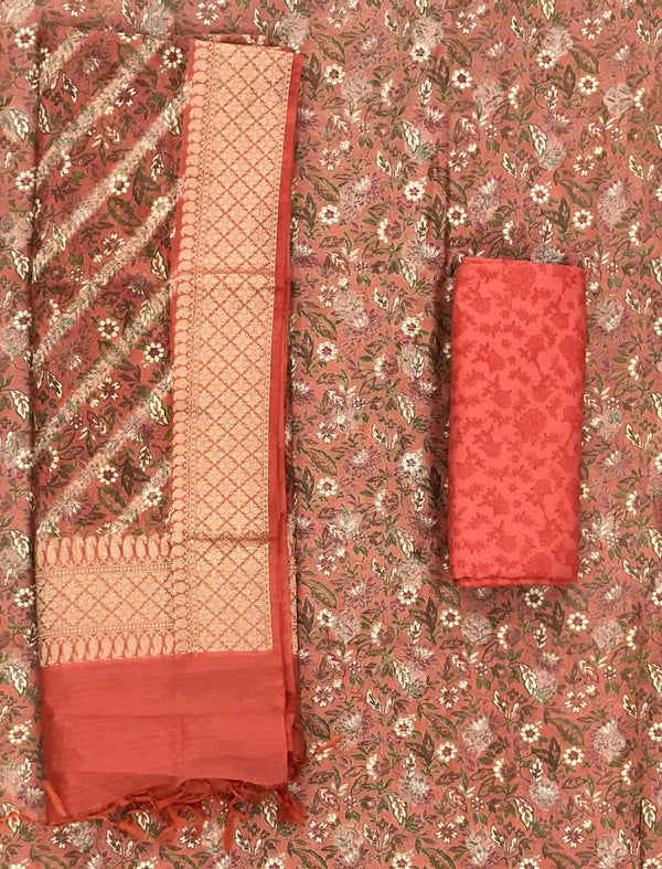 Festive Unstitched Chanderi Fancy Suit