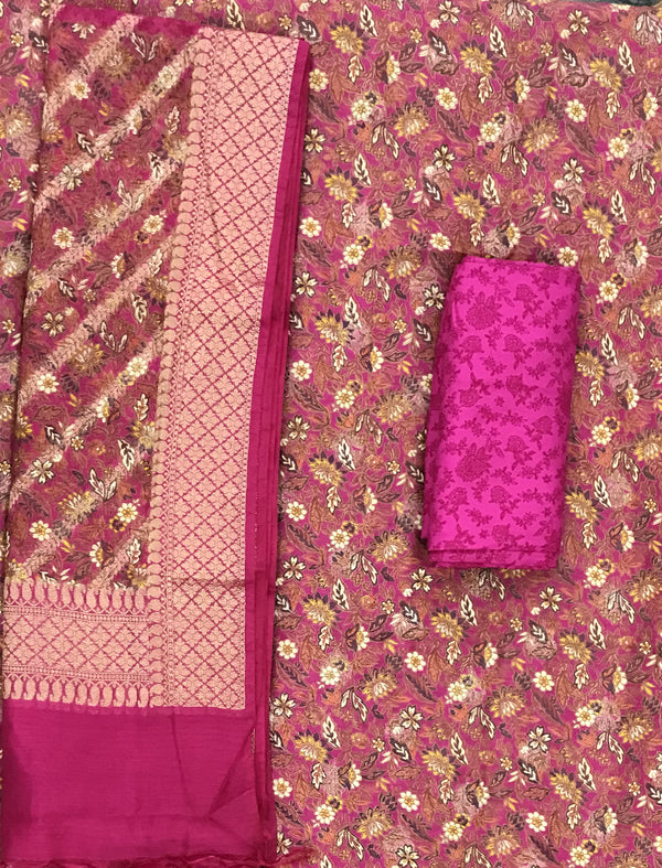 Festive Unstitched Chanderi Fancy Suit