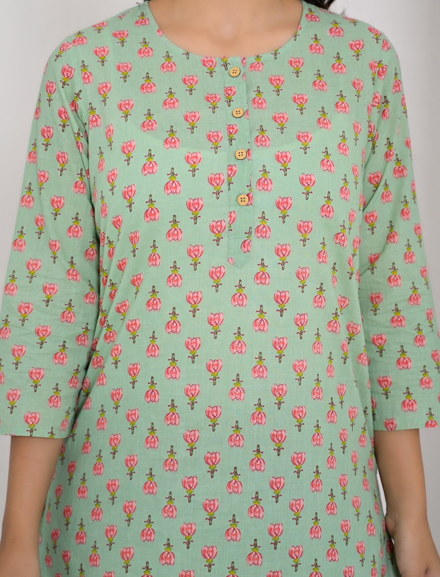 Green Butti Printed Cotton Co-Ord Set