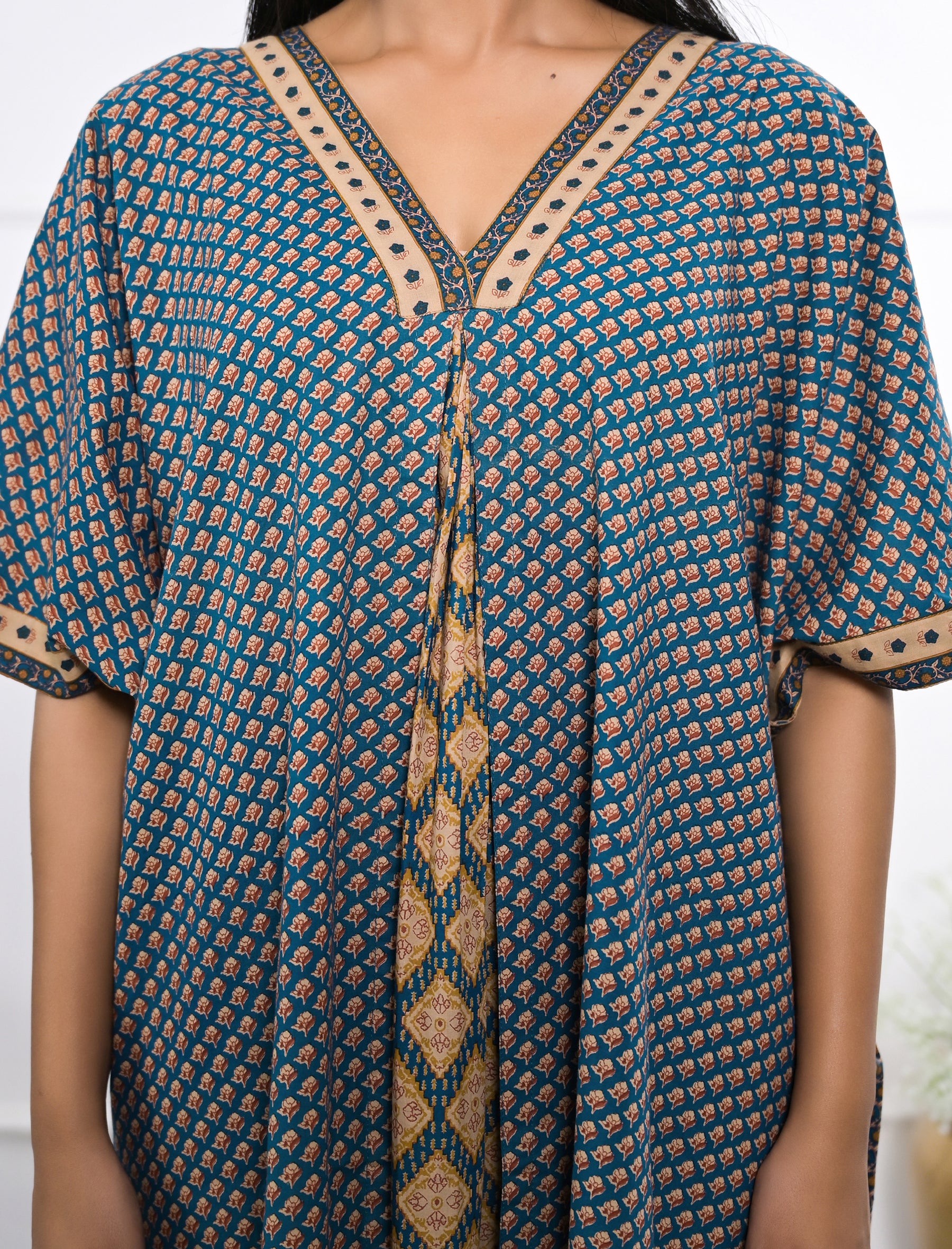 Hand Block Printed Cotton Kaftan