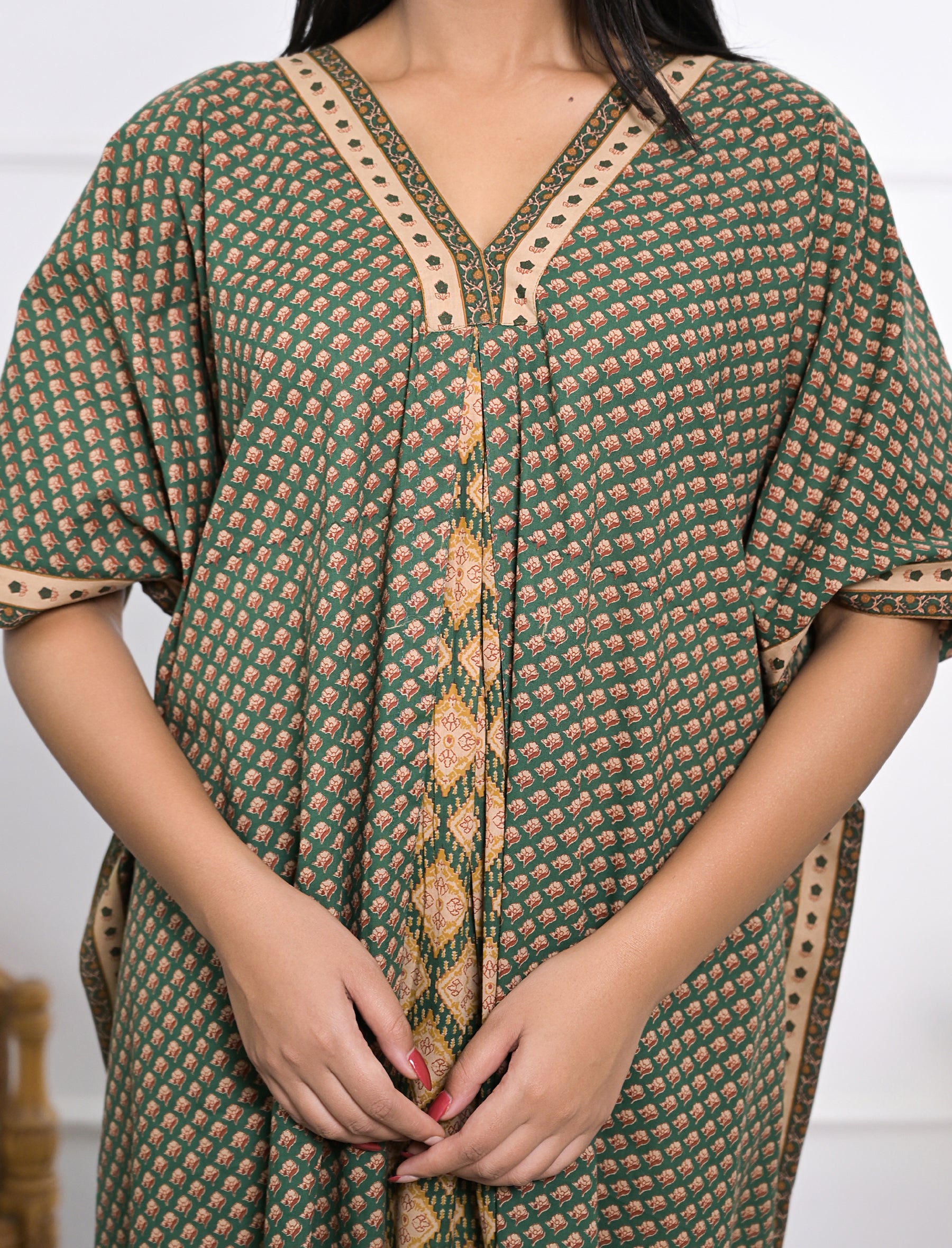 Hand Block Printed Cotton Kaftan