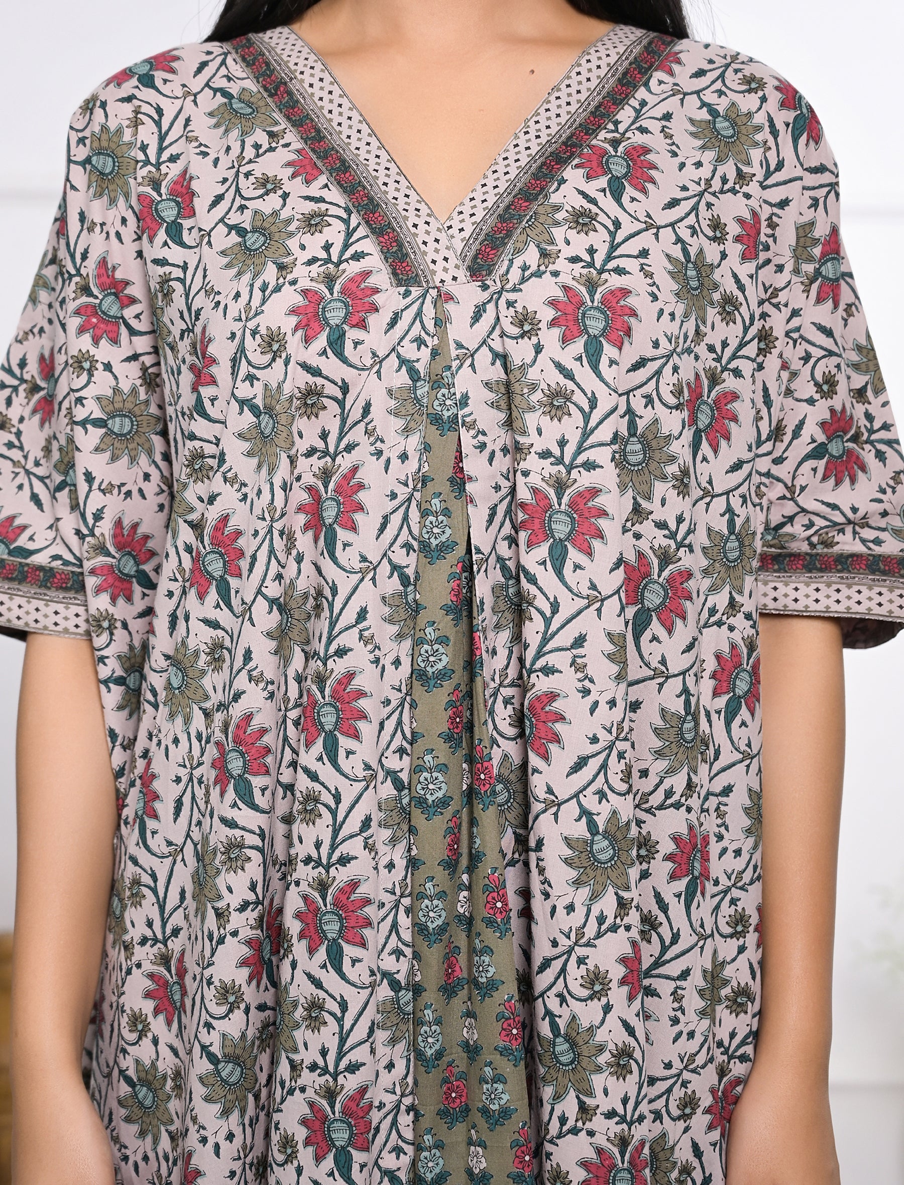 Hand Block Printed Cotton Kaftan