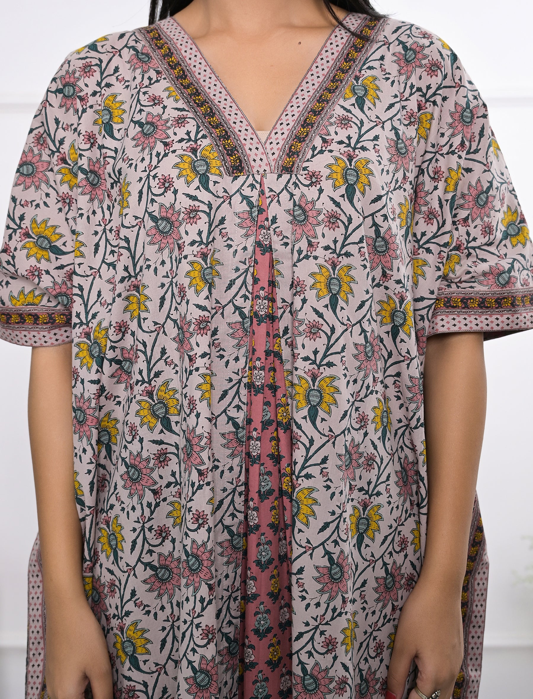 Hand Block Printed Cotton Kaftan