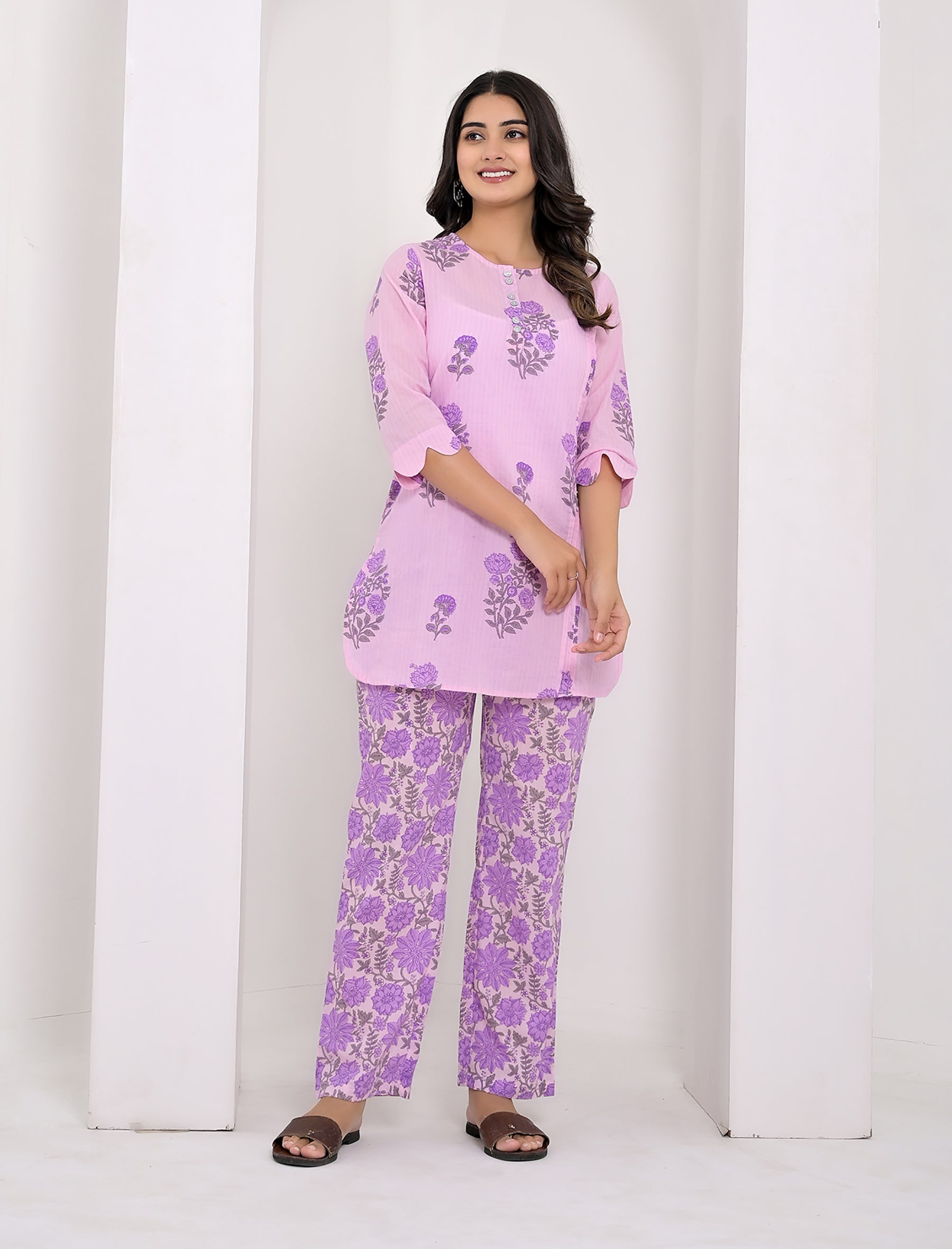 Liliac Butta Printed Cotton Co-Ord Set