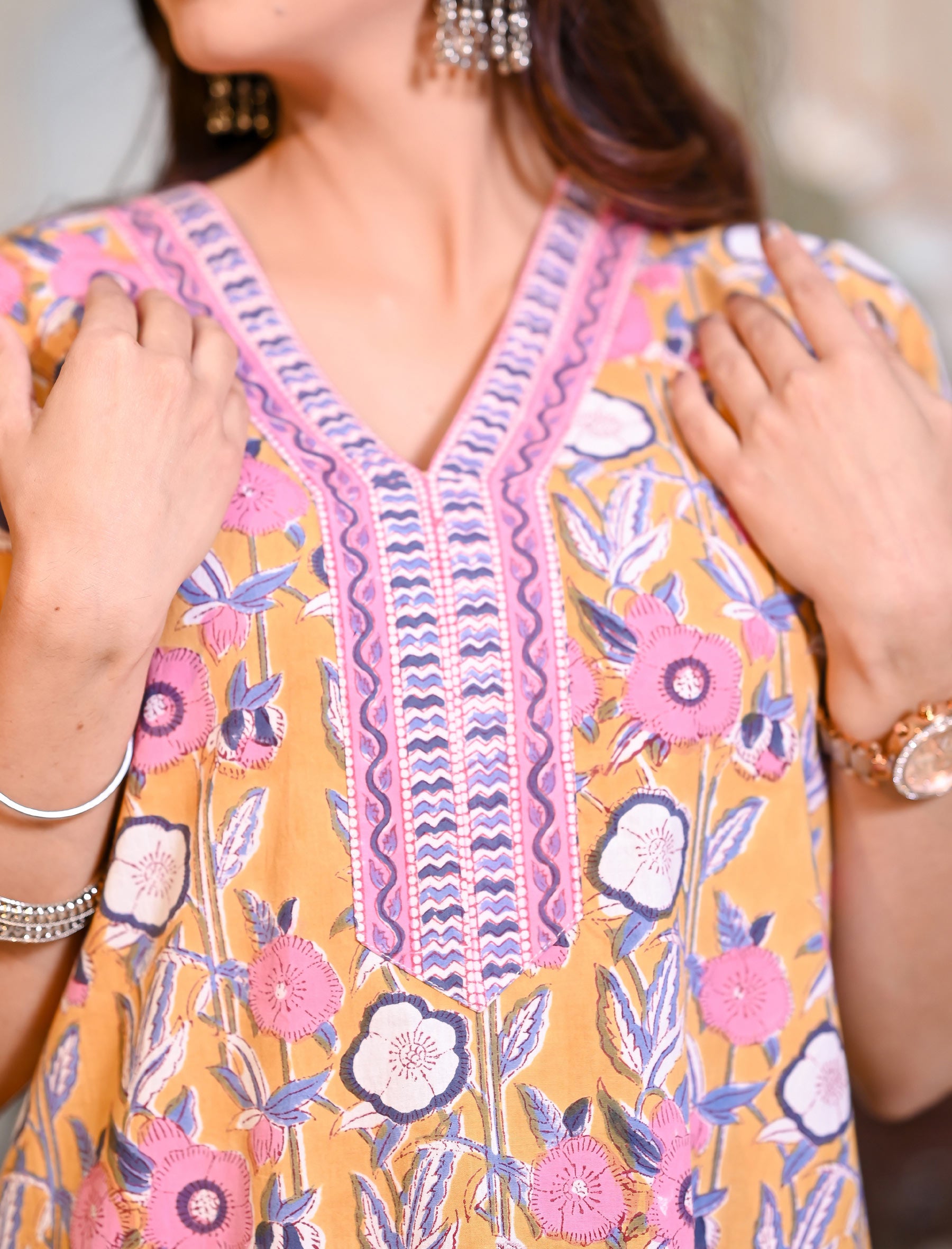 Yellow Cotton Comfortable Night Gown