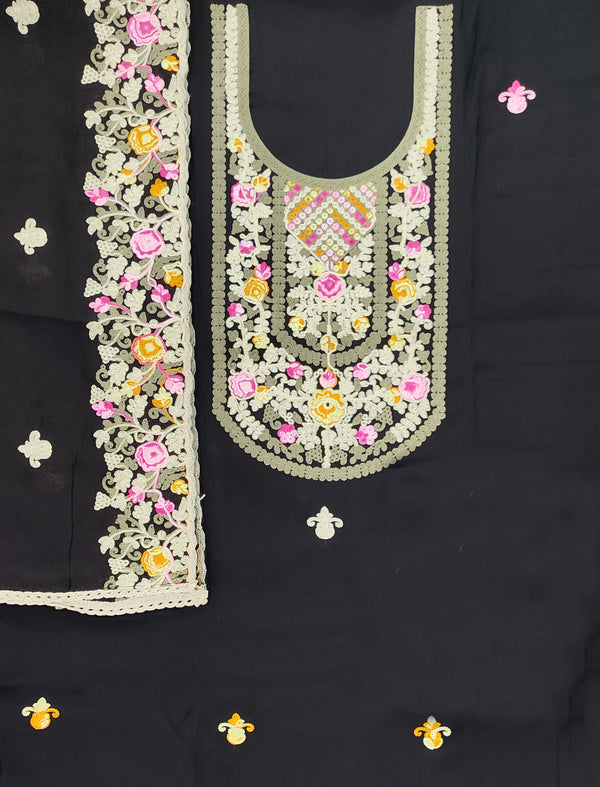 Festive Unstitched Chanderi Silk Fancy Suit