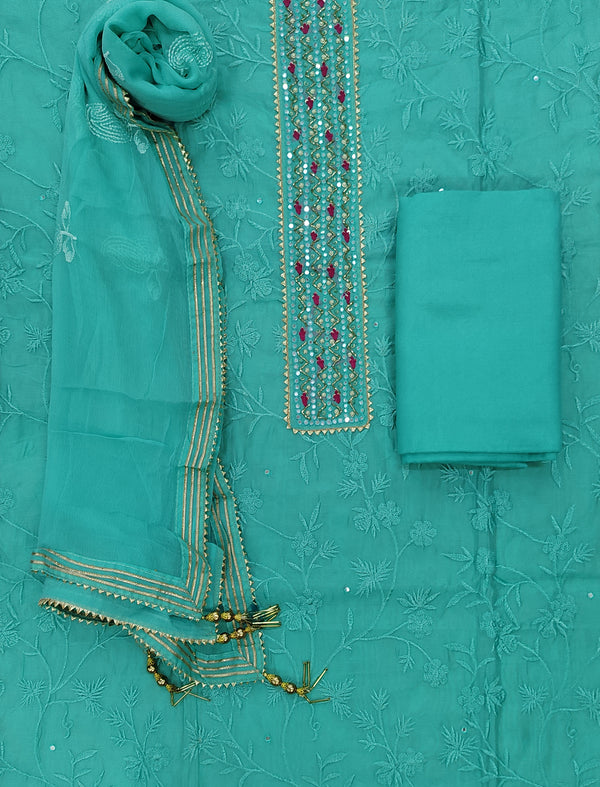 Festive Unstitched Chanderi Silk Fancy Suit