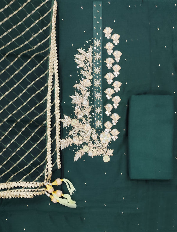 Festive Unstitched Chanderi Silk Fancy Suit