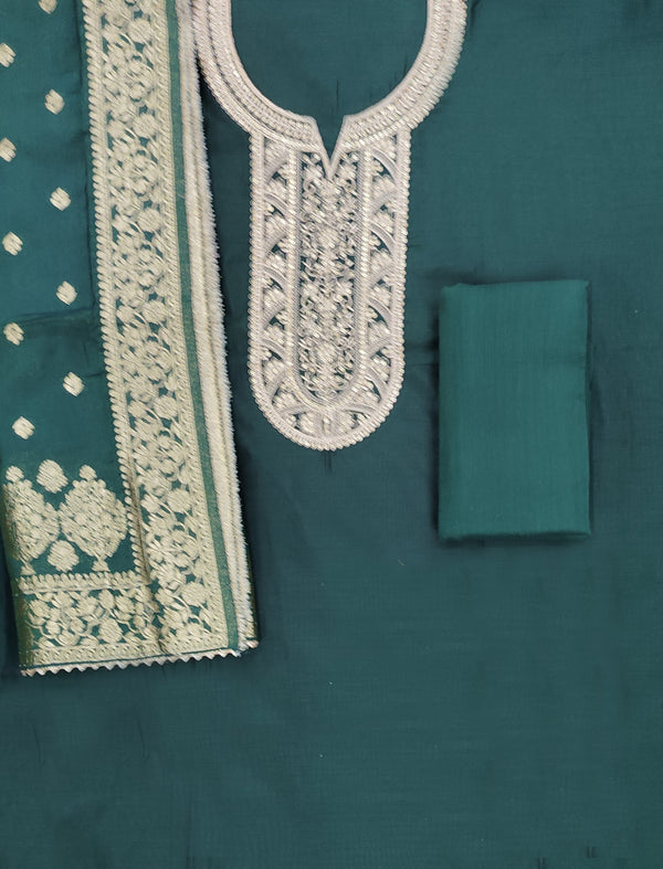 Festive Unstitched Chanderi Silk Fancy Suit