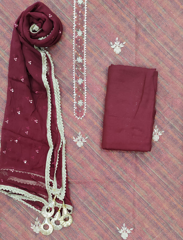 Festive Unstitched Organza Fancy Suit