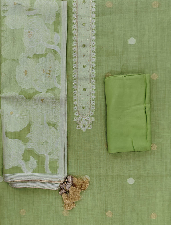 Festive Unstitched Chanderi Silk Fancy Suit