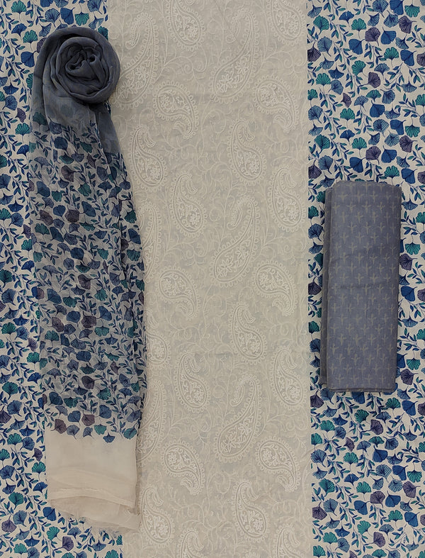 Festive Unstitched Chanderi Silk Fancy Suit