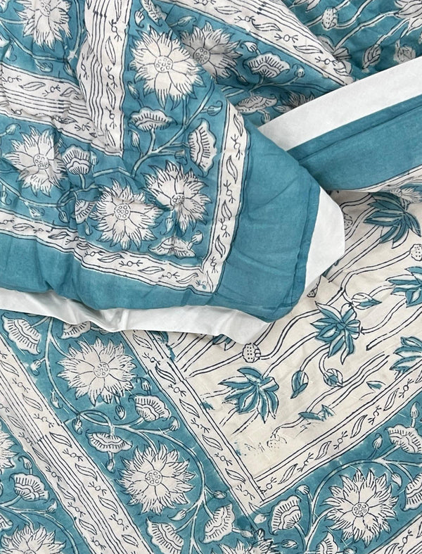Hand Block Printed Cotton Quilt For Kid