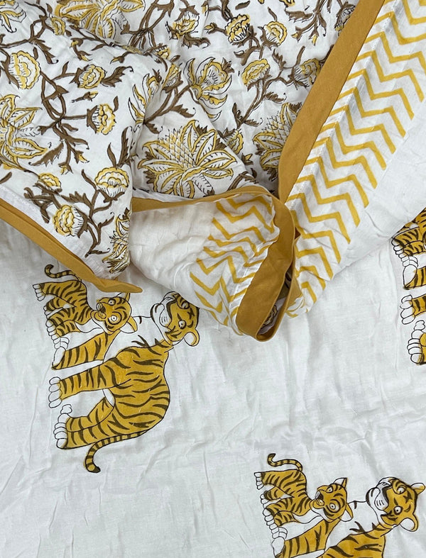Hand Block Printed Cotton Quilt For Kid