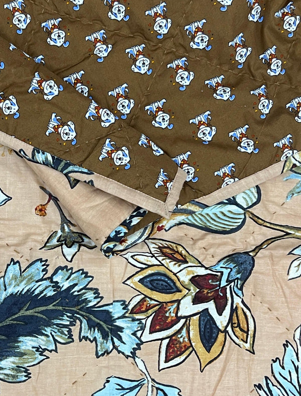 Hand Block Printed Cotton Quilt For Kid