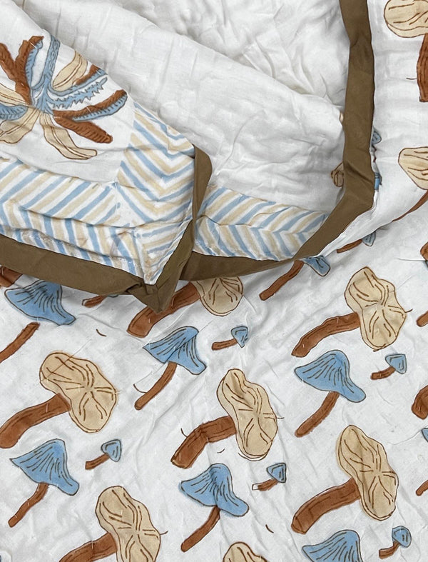 Hand Block Printed Cotton Quilt For Kid