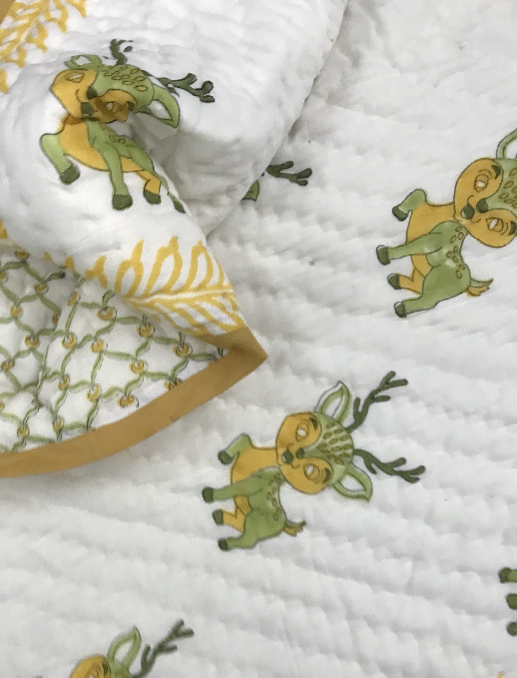 Hand Block Printed Cotton Quilt For Kid