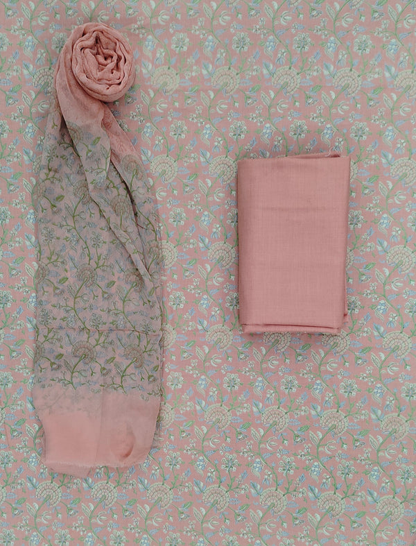 Lizzy Bizzy Block Printed Unstitched Suit