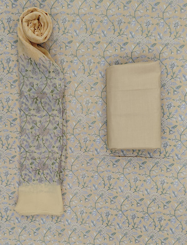 Lizzy Bizzy Block Printed Unstitched Suit