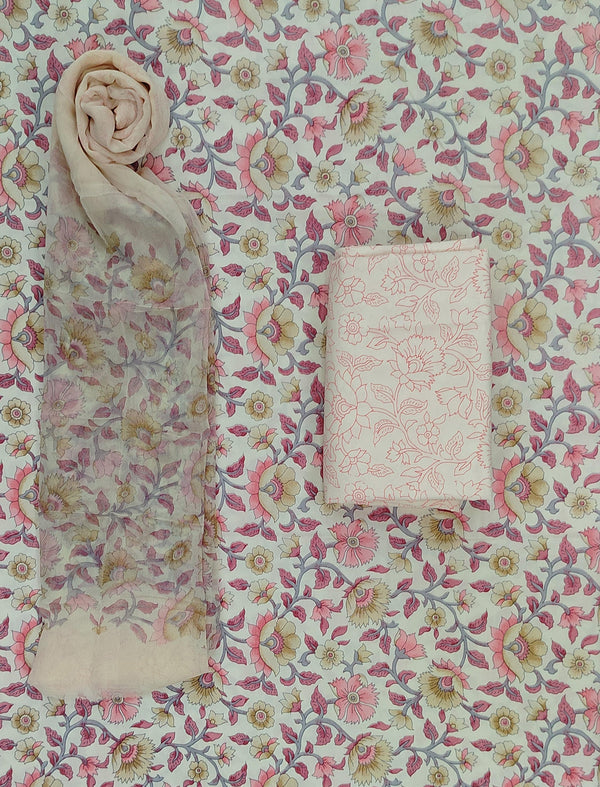 Lizzy Bizzy Block Printed Unstitched Suit