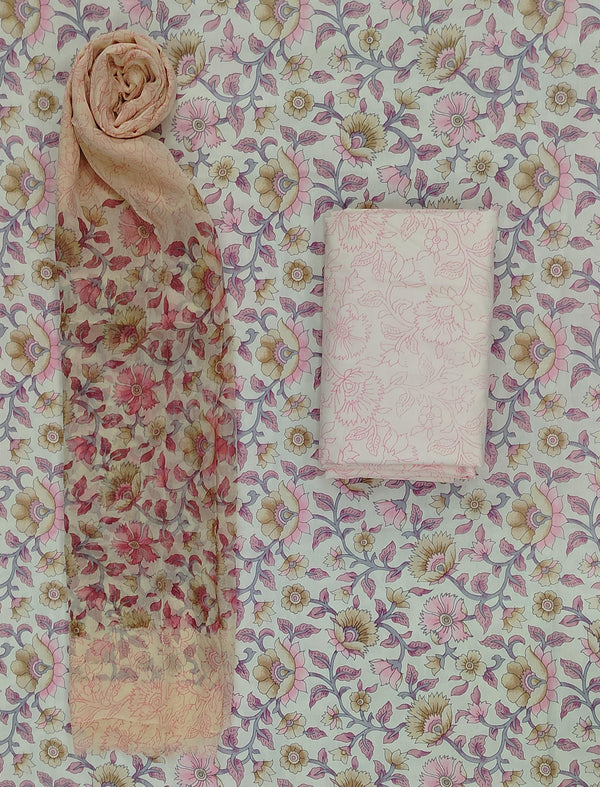 Lizzy Bizzy Block Printed Unstitched Suit