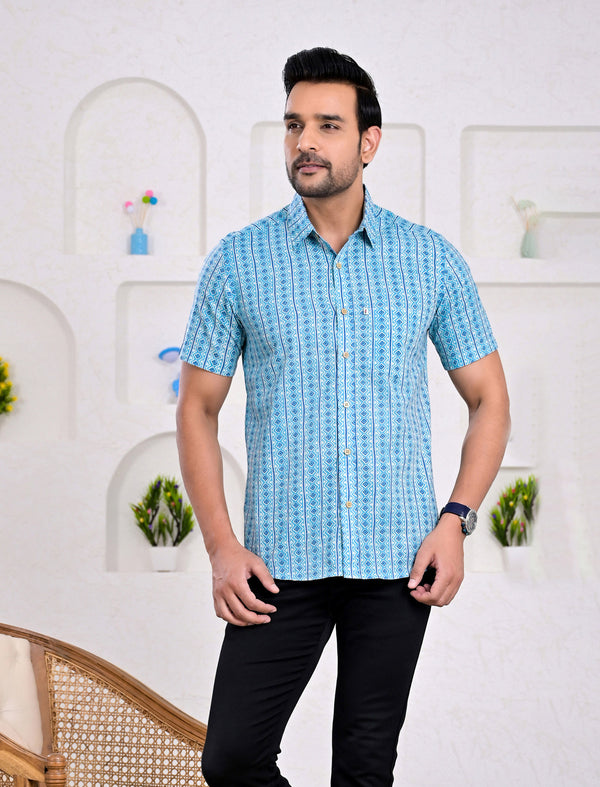 Cotton Printed Half Sleeves Shirt