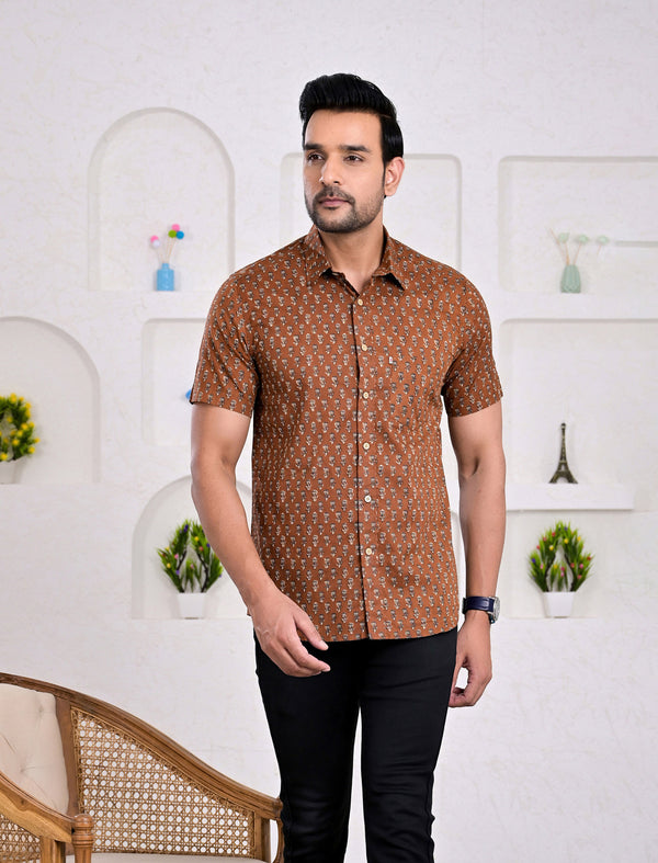 Cotton Printed Half Sleeves Shirt