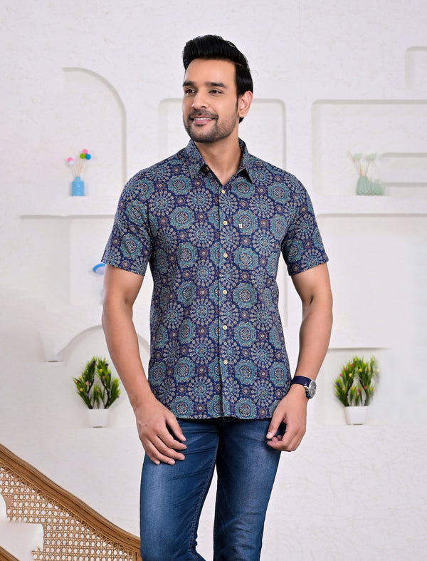 Cotton Printed Half Sleeves Shirt