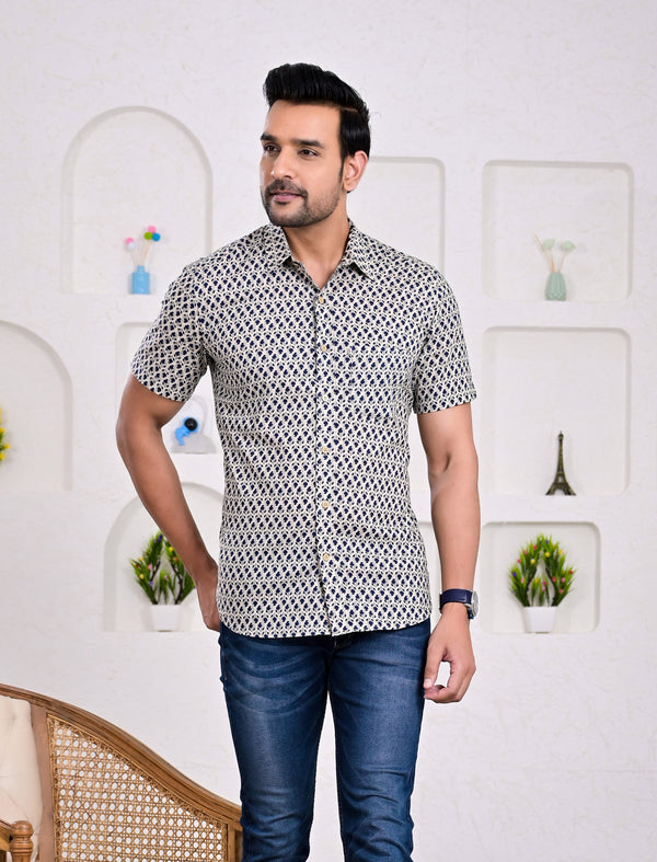 Cotton Printed Half Sleeves Shirt