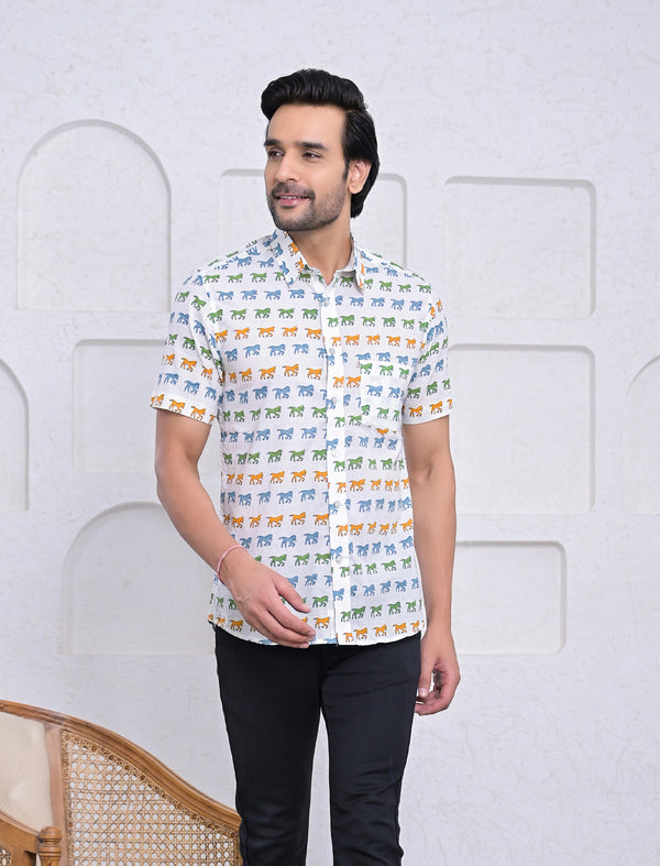 Cotton Printed Half Sleeves Shirt