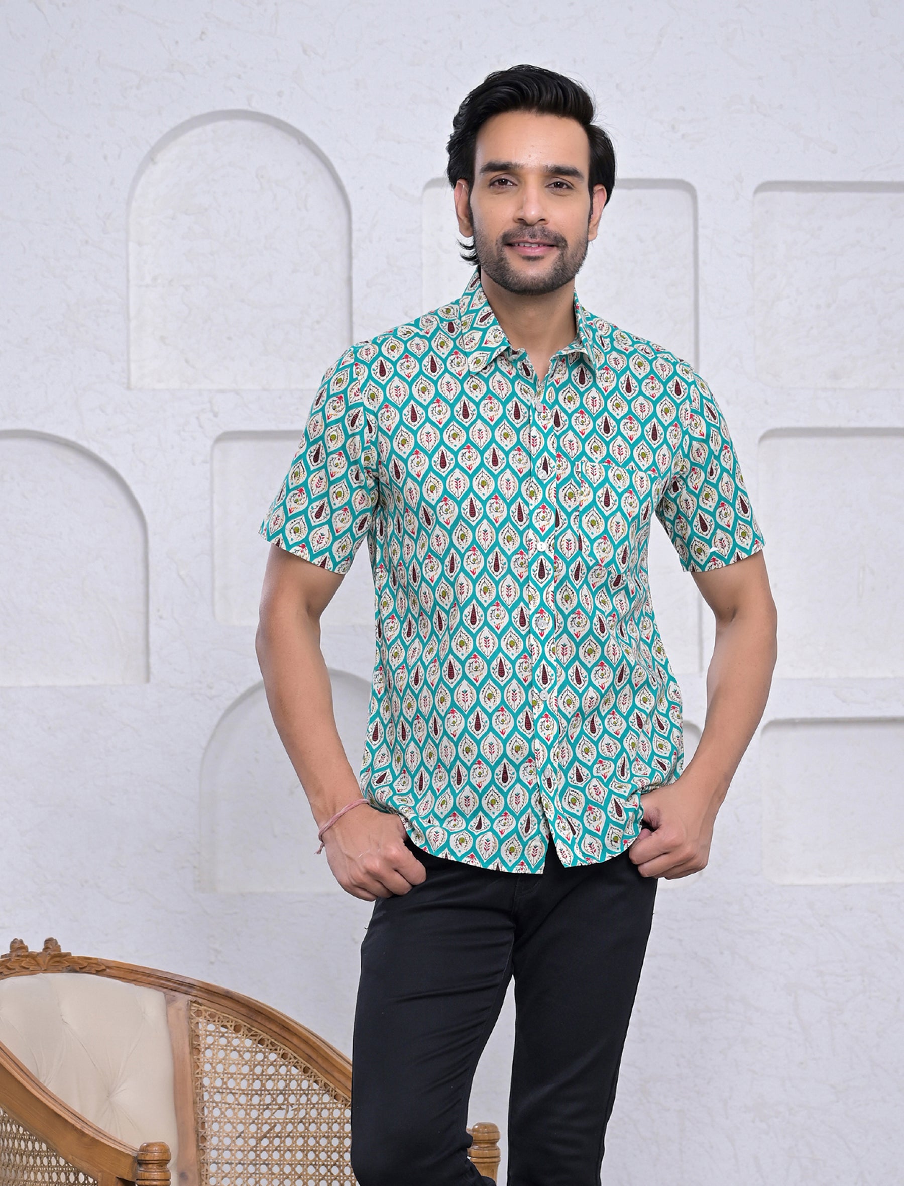 Cotton Printed Half Sleeves Shirt