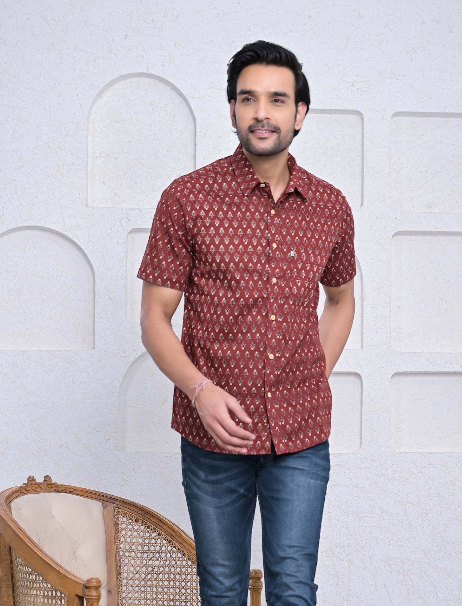 Cotton Printed Half Sleeves Shirt