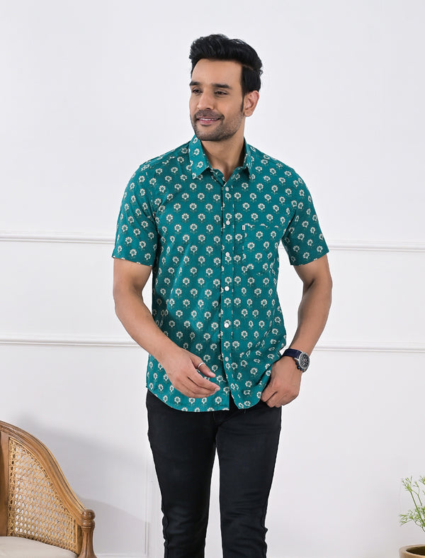 Cotton Printed Half Sleeves Shirt