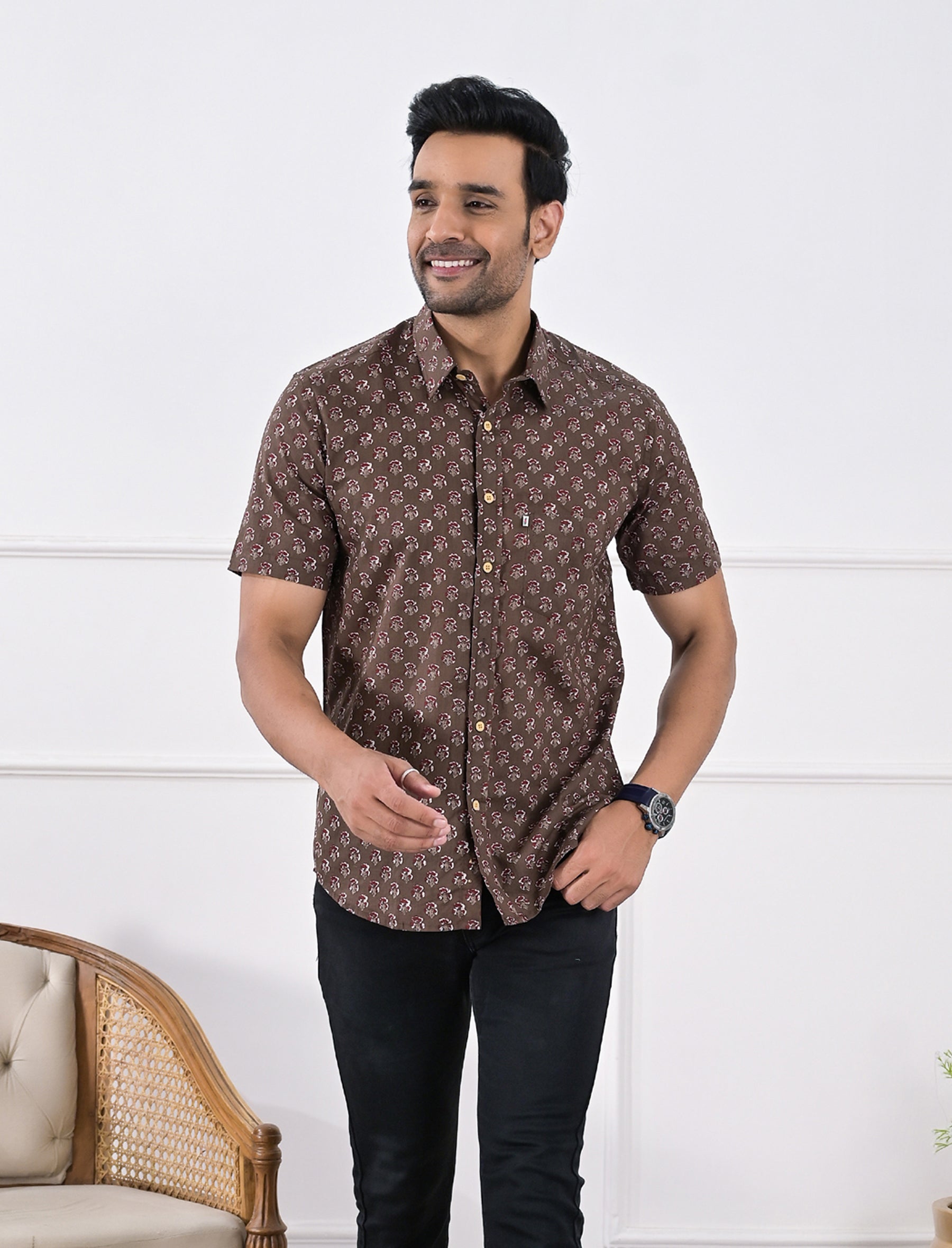 Cotton Printed Half Sleeves Shirt