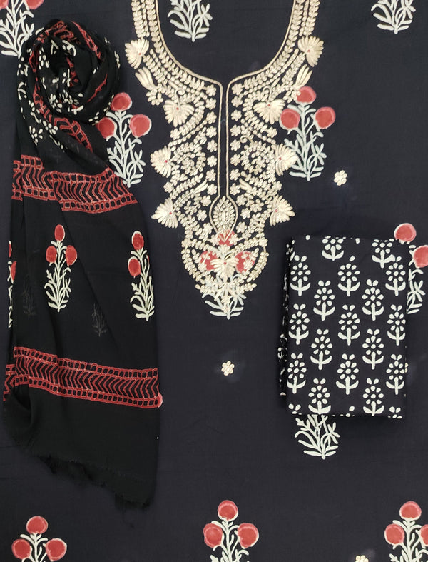 Neckline Cotton Printed Unstitched Suit