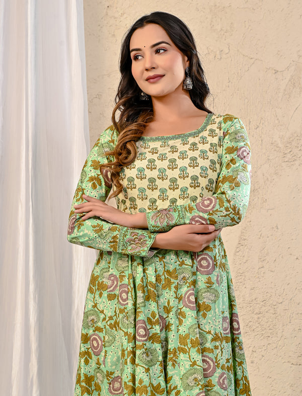 Pista Jaal Printed Cotton Long Dress
