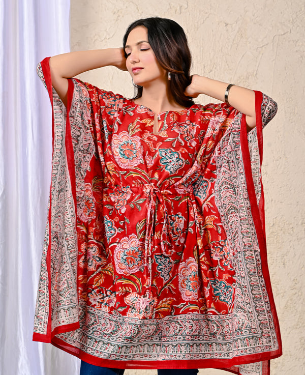Hand Block Printed Cotton Kaftan