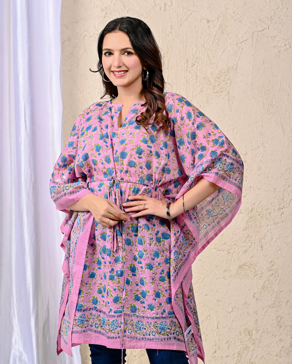 Hand Block Printed Cotton Kaftan