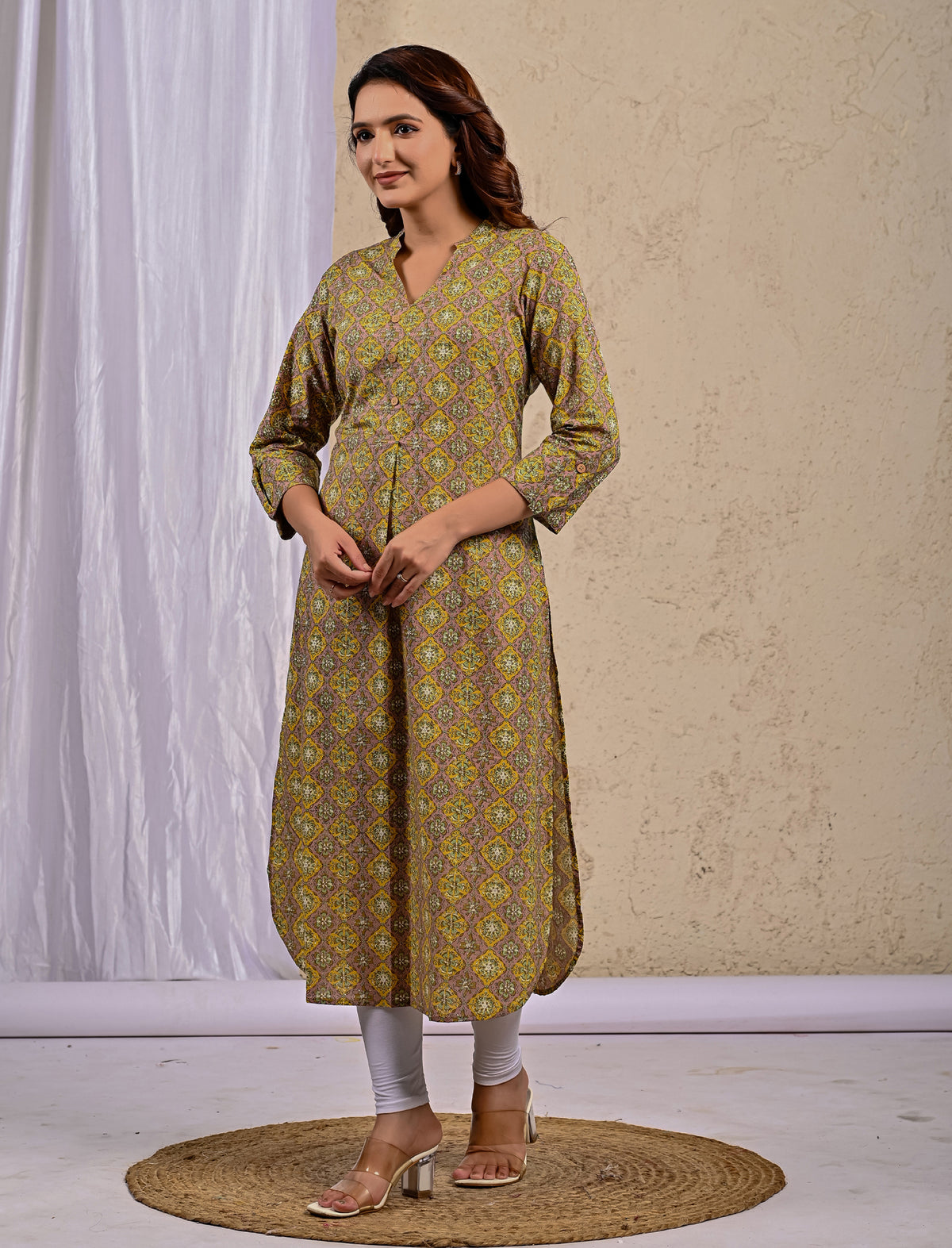 Mehandi Block Printed Straight Kurti – Gulabchand Prints