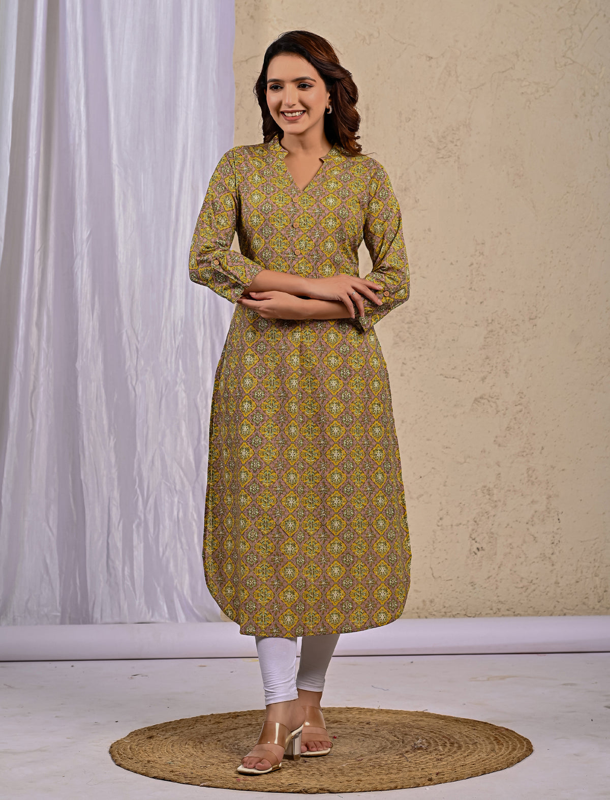 Mehandi Block Printed Straight Kurti – Gulabchand Prints