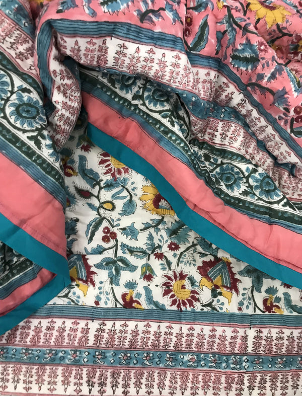 Hand Block Printed Cotton Double Quilt