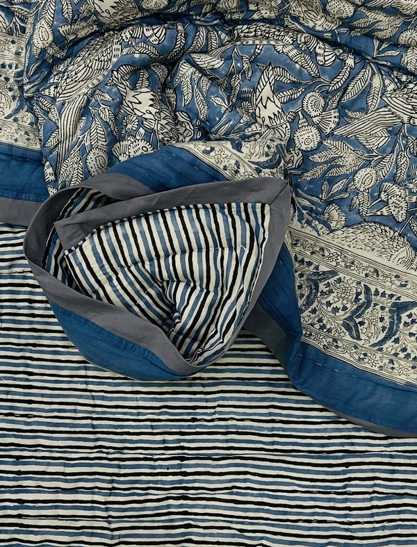 Hand Block Printed Cotton Double Quilt