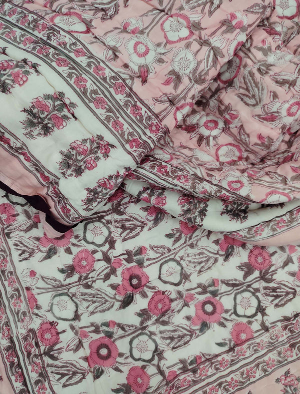 Hand Block Printed Cotton Double Quilt