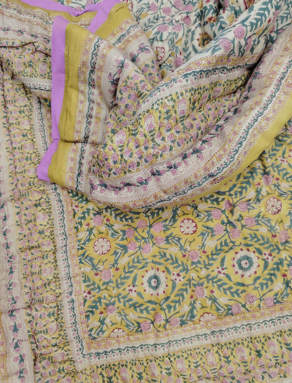 Hand Block Printed Cotton Double Quilt