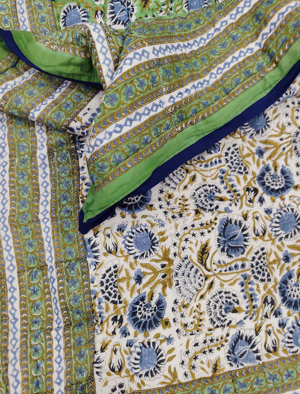 Hand Block Printed Cotton Double Quilt