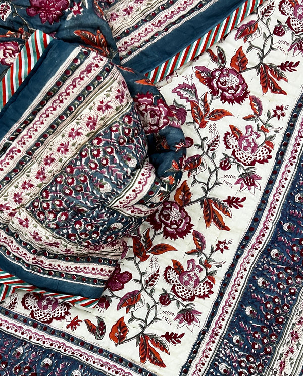 Hand Block Printed Cotton Double Quilt