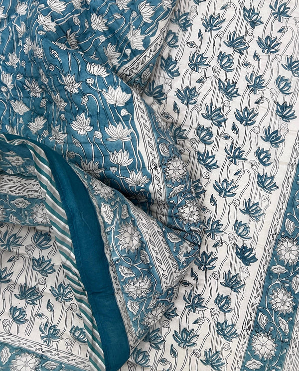 Hand Block Printed Cotton Double Quilt