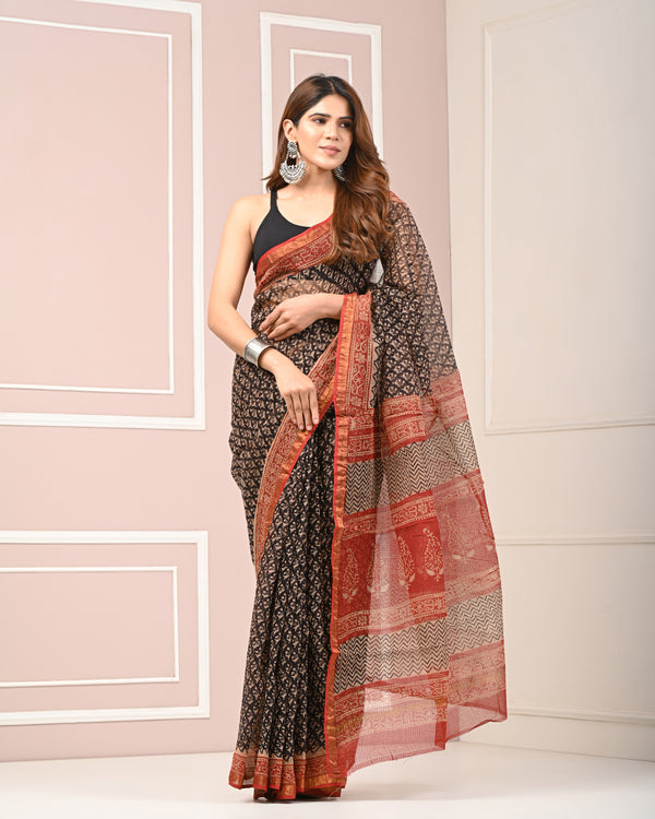 Kota Doriya Printed Saree With Blouse