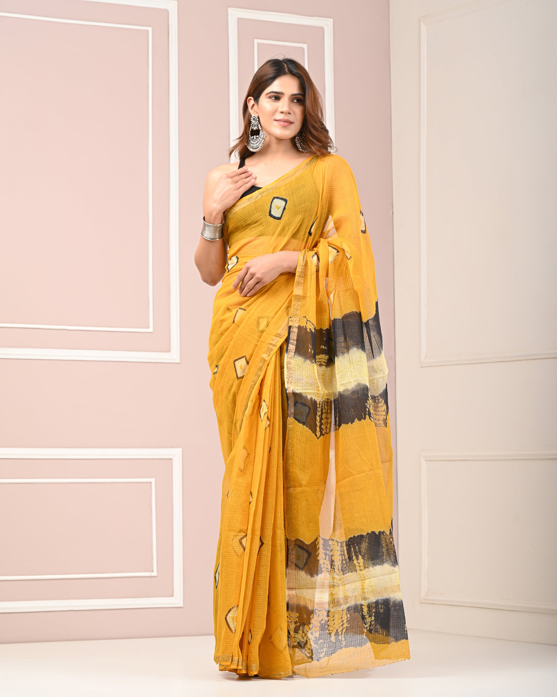 Kota Doriya Printed Saree With Blouse